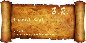 Brunyai Raul névjegykártya